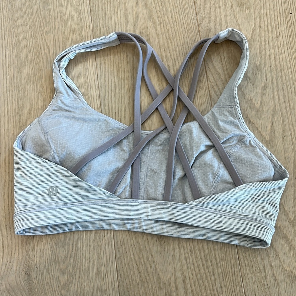 Lululemon Women's Gray Strappy Sports Bra Size 8 - Picture 2 of 3